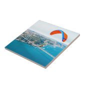 Paramotors piloten die over de Bosphorus vliegen Tegeltje (Zijkant)
