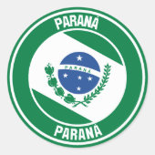 Paraná Round Emblem Ronde Sticker (Voorkant)