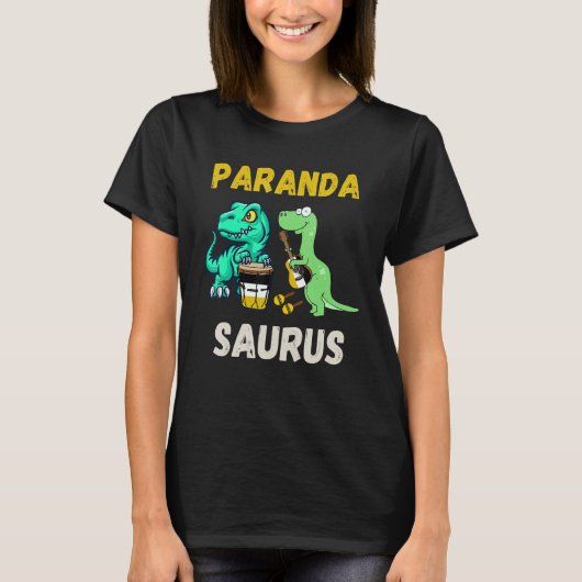 Parandasaurus Dinosaurs Playing Garifuna Drum And  T-shirt (Voorkant)