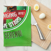 Parang Sereno Feliz Navidad over GROEN Theedoek (Quarter Fold)