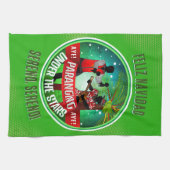 Parang Sereno Feliz Navidad over GROEN Theedoek (Horizontaal)