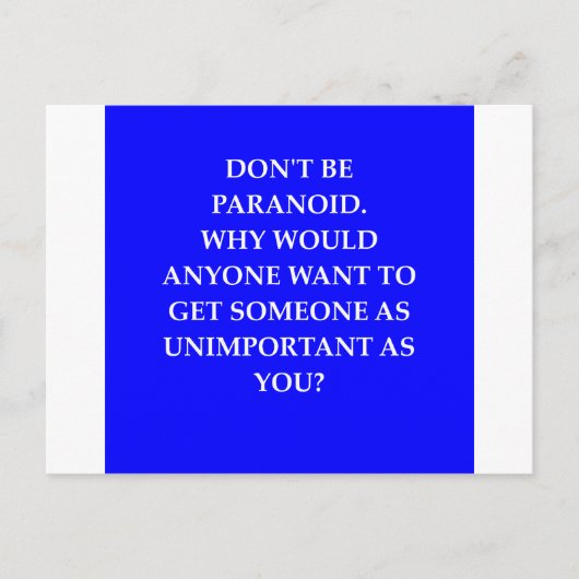 paranoia grap briefkaart (Voorkant)