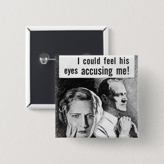 paranoia vierkante button 5,1 cm (Voorkant /achterkant)