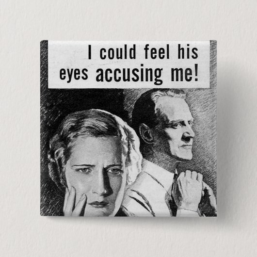  paranoia vierkante button 5,1 cm (Voorkant)