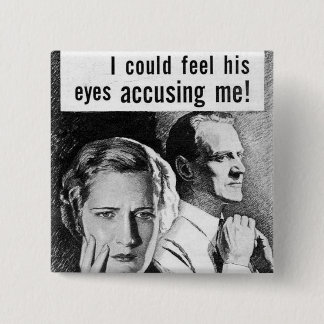  paranoia vierkante button 5,1 cm