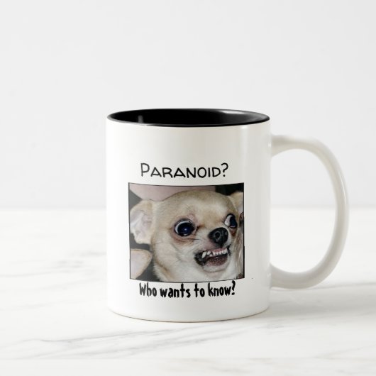 Paranoid Chihuahua Pour uw angsten uit Tweekleurige Koffiemok (Rechts)