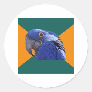 Paranoid Parrot Bird Advice Animal Meme Ronde Sticker