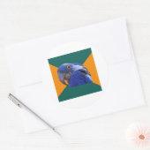 Paranoid Parrot Bird Advice Animal Meme Ronde Sticker (Envelop)