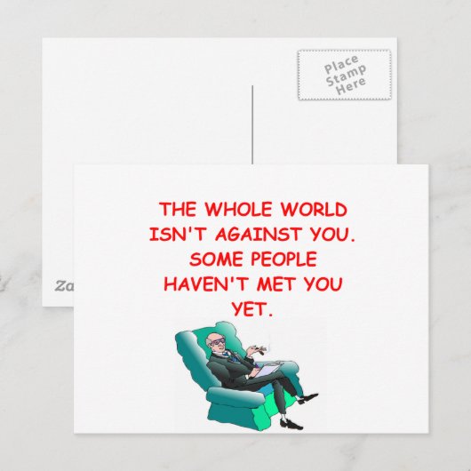 paranoïde briefkaart (Voorkant / Achterkant)