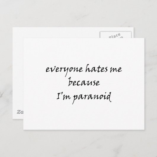 Paranoïde Briefkaart (Voorkant / Achterkant)