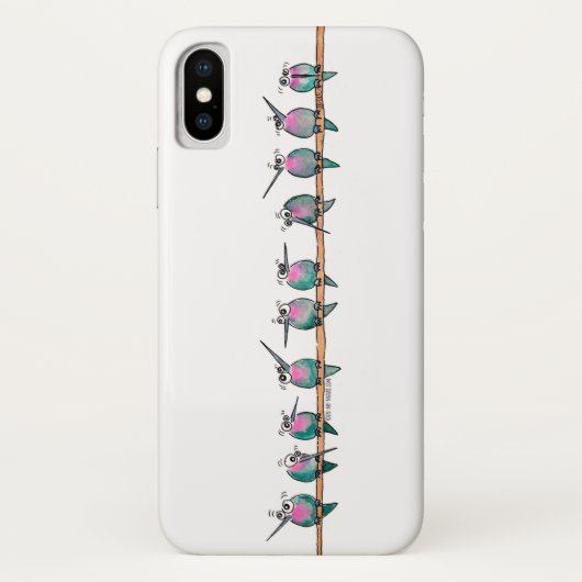 Paranoïde Hummingvogels Horizontale iPhone case (Achterkant)