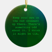 Paranoïde kerstversiering keramisch ornament (Voorkant)