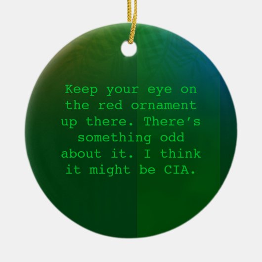 Paranoïde kerstversiering keramisch ornament (Voorkant)