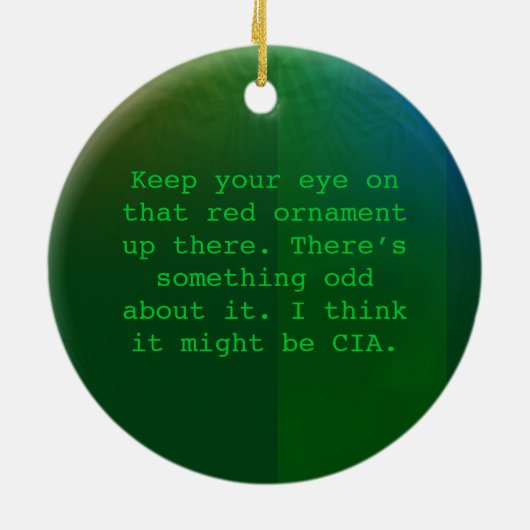 Paranoïde kerstversiering keramisch ornament (Achterkant)