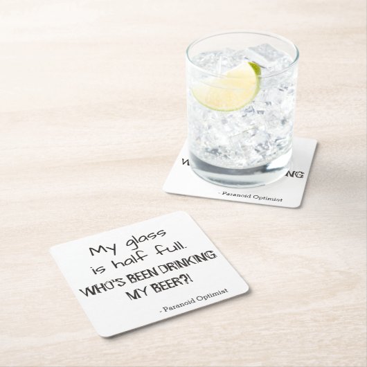 Paranoïde optimist Grappig Quote Beer Kartonnen Onderzetters (Insitu)