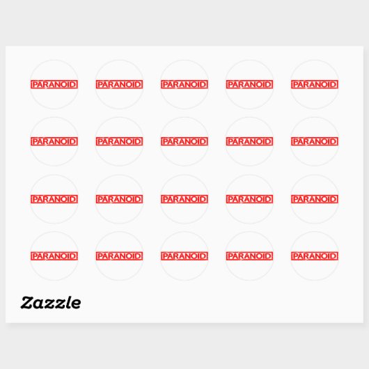 Paranoïde Stamp Ronde Sticker (Vel)