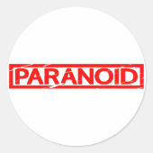 Paranoïde Stamp Ronde Sticker (Voorkant)