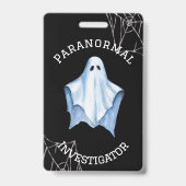 Paranormaal Onderzoeker Ghost & Cobwebs Zwart Badge (Voorzijde)