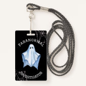 Paranormaal Onderzoeker Ghost & Cobwebs Zwart Badge (Voorkant met draagriem)