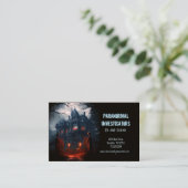 Paranormaal onderzoeker griezelig spookhuis visitekaartje (Staand voorkant)