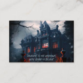 Paranormaal onderzoeker griezelig spookhuis visitekaartje (Achterkant)
