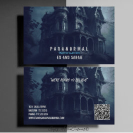 Paranormaal onderzoeker spookhuis visitekaartje