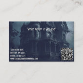 Paranormaal onderzoeker spookhuis visitekaartje (Achterkant)