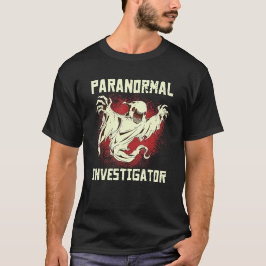 Paranormaal onderzoeker spookjacht Paranormaal E T-shirt (Voorkant)