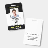Paranormaal Onderzoeker Werknemer Pasje Beveiligin Badge (Voor- en achterkant)