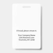 Paranormaal Onderzoeker Werknemer Pasje Beveiligin Badge (Achterkant)