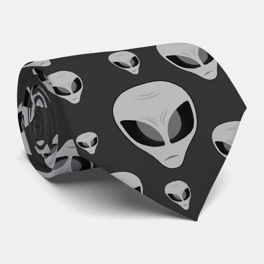 Paranormal Alien Pattern Stropdas (Opgerold)