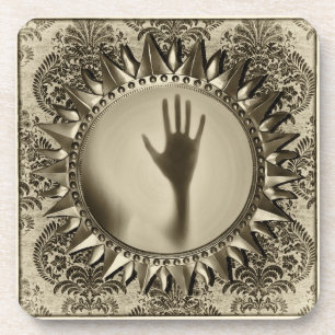 Paranormal Ghost Hand Antiek Mirror Bier Onderzetter