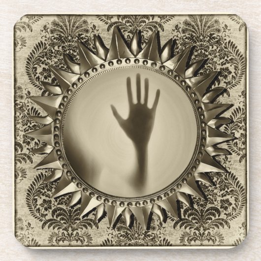 Paranormal Ghost Hand Antiek Mirror Bier Onderzetter (Voorkant)