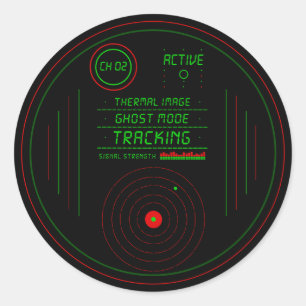 Paranormal Ghost Tracker Radar Display Scanner Kun Ronde Sticker