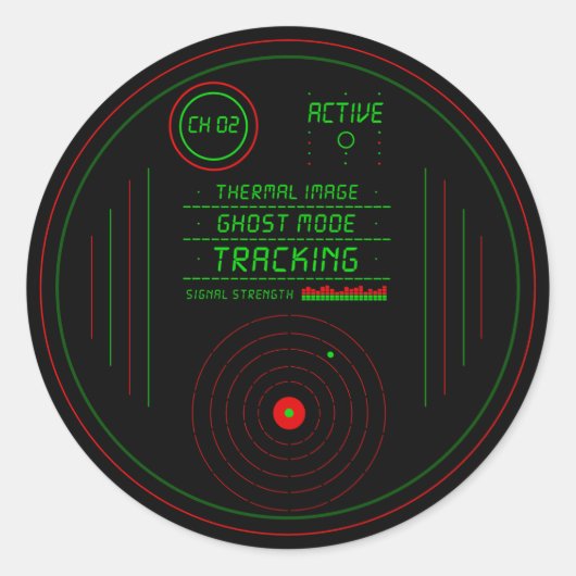 Paranormal Ghost Tracker Radar Display Scanner Kun Ronde Sticker (Voorkant)