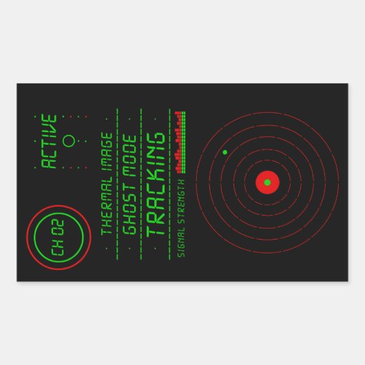 Paranormal Ghost Tracker Radar Scanner Display Art Rechthoekige Sticker (Voorkant)
