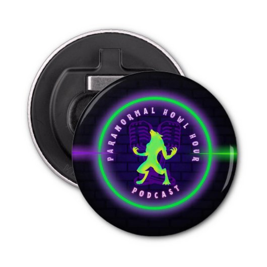 Paranormal Howl Hour Button Bottle Opener (Voorkant)