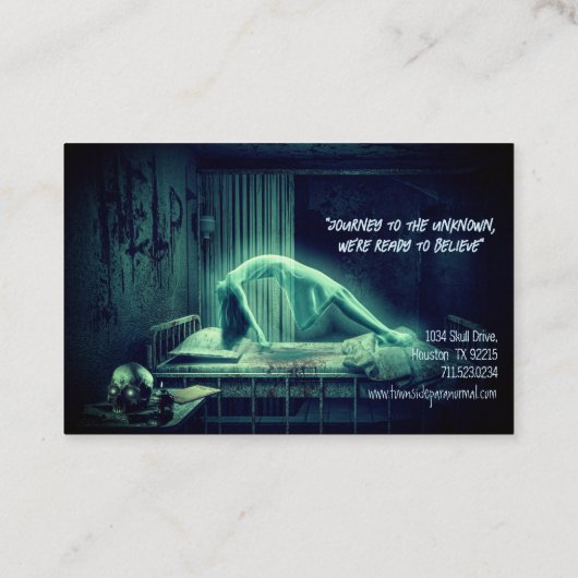 Paranormal Investigator Eerie Ghost Visitekaartje (Achterkant)