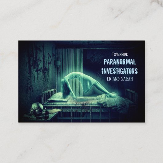Paranormal Investigator Eerie Ghost Visitekaartje (Voorkant)