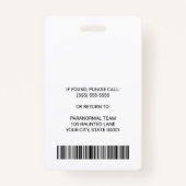 Paranormal Investigator Foto ID Tag Badge (Achterkant)