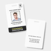 Paranormal Investigator Foto ID Tag Badge (Voor- en achterkant)