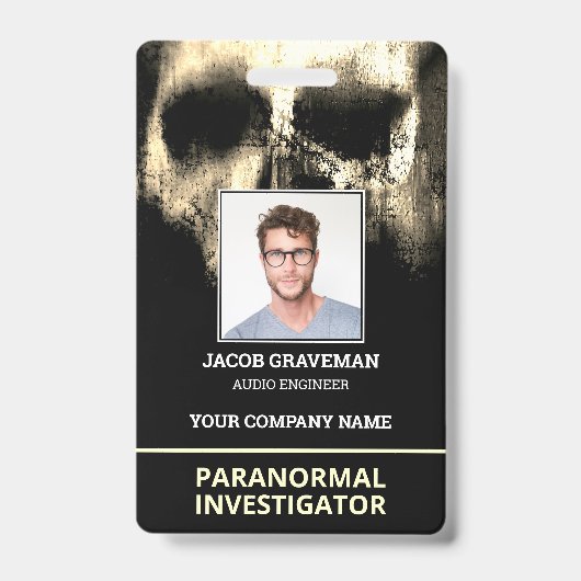 Paranormal Investigator Foto ID Tag Badge (Voorkant)