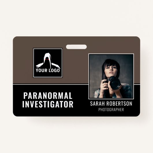 Paranormal Investigator Ghost Hunter Foto ID Badge (Voorkant)