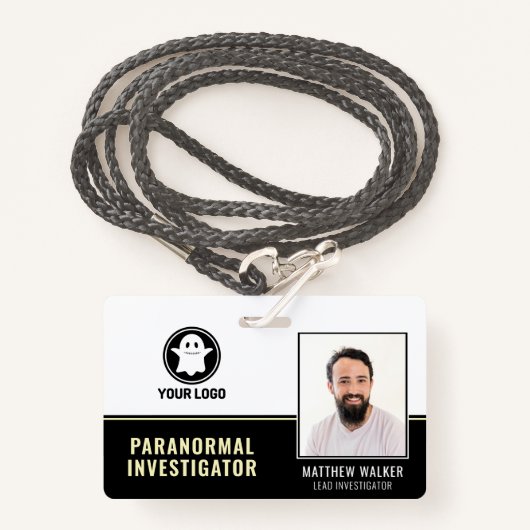 Paranormal Investigator Ghost Hunter Photo ID Badg Badge (Voorkant met draagriem)