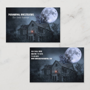 Paranormal Investigator Haunted House Fullmoon Visitekaartje