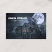 Paranormal Investigator Haunted House Fullmoon Visitekaartje (Voorkant)