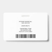 Paranormal Investigator Werknemer Foto ID Security Badge (Achterkant)