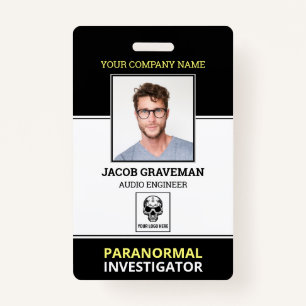 Paranormal Investigator Werknemer Foto ID Security Badge