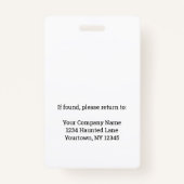 Paranormal Investigator Werknemer Foto ID Security Badge (Achterkant)