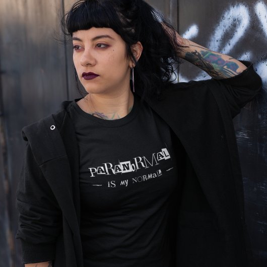 Paranormal is mijn normale zwarte witte spookjacht t-shirt